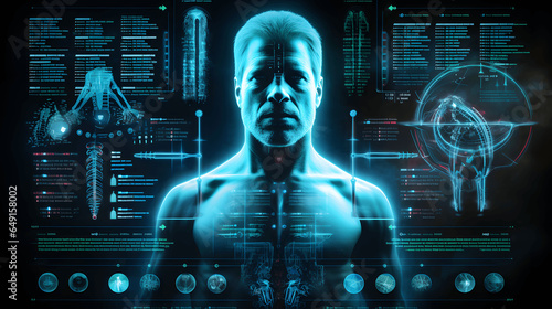 futuristic medical human heath digital display photo