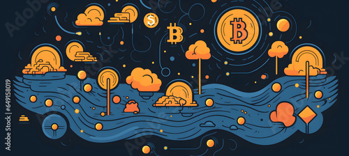 A dynamic banner background featuring Bitcoin, the leader in digital currency. It symbolizes the cryptocurrency revolution, representing the era of crypto and decentralized finance.