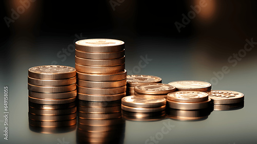 Wallpaper Mural A visual of piles of shiny coins symbolizing financial savings and money management. Torontodigital.ca