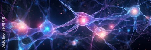Illuminating Neuronal Connections in a Three-Dimensional Brain Network, Macro neurons cells concept