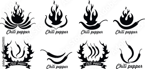 Chili pepper logo. Isolated chili pepper on white background
