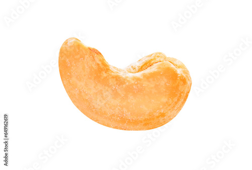 Single cashew nuts on transparent png