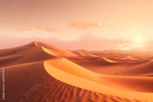 Desert landscape with sand and dunes as inspiration for adventures in dry climates