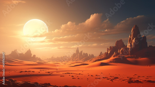 Desert landscape with sand and dunes as inspiration for adventures in dry climates