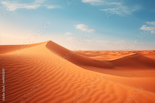 Desert landscape with sand and dunes as inspiration for adventures in dry climates