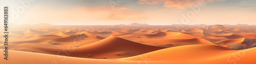 Desert landscape with sand and dunes as inspiration for adventures in dry climates