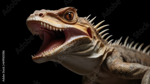 Furious Lizard in High-Resolution Image. Capturing Intense Emotions © Alexander Beker