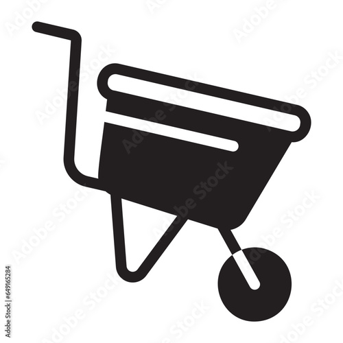 wheelbarrow glyph icon