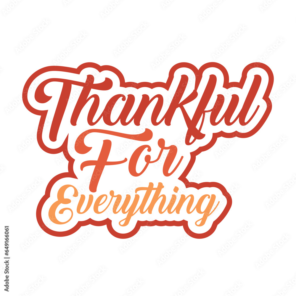 happy thanks giving day typography design