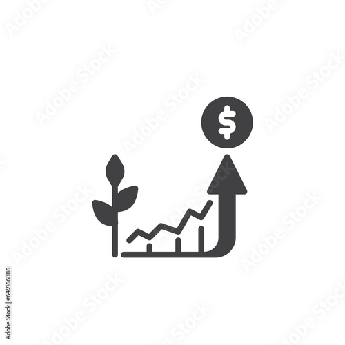 Grain crops price graph vector icon