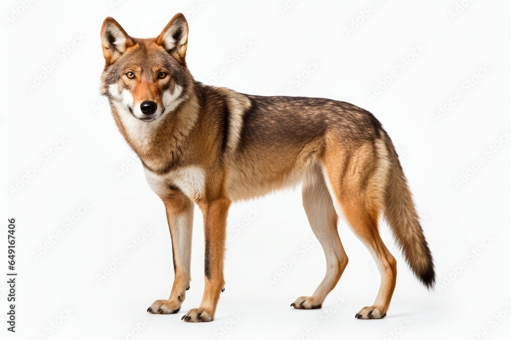 red wolf on white