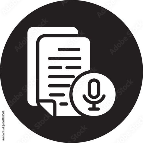 transcript glyph icon