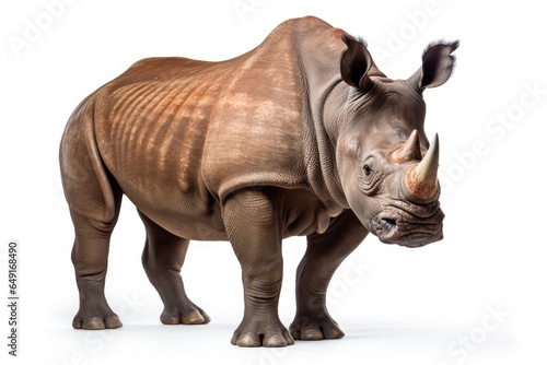 Sumatran rhinos on white photo