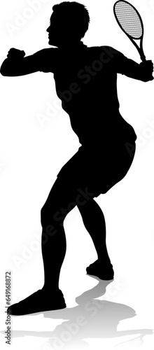 A tennis player man male sports person in silhouette