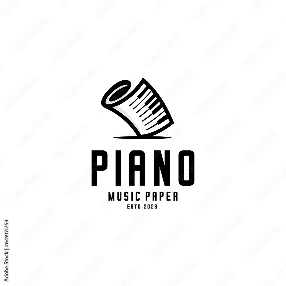 piano and paper logo, paper arch depicting a piano keyboard piano and paper logo, paper arch depicting a piano keyboard