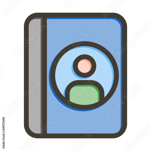 Phonebook Vector Thick Line Filled Colors Icon Design Vector Thick Line Filled Colors Icon Design