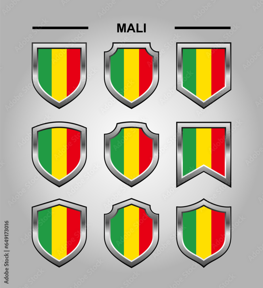 Mali National Emblems Flag and Luxury Shield Mali National Emblems Flag and Luxury Shield