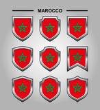 Marocco National Emblems Flag and Luxury Shield