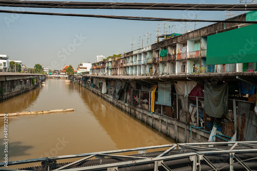Canal Houses In Bangkok, Thailand