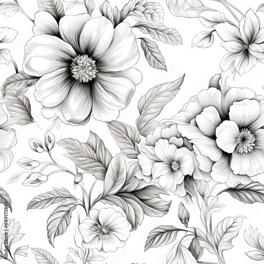 black and white chrysanthemum seamless pattern black and white chrysanthemum seamless pattern