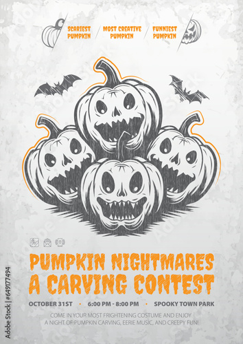 The Ultimate Pumpkin Carving Competition - Halloween Poster