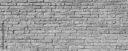 Panoramic grey brickwall as a texture, pattern, background