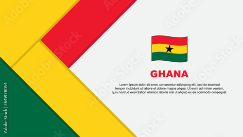 Ghana Flag Abstract Background Design Template. Ghana Independence Day Banner Cartoon Vector Illustration. Ghana