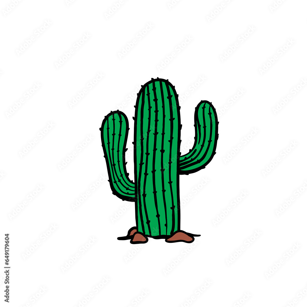 vector illustration of a fresh green cactus tree on a white background vector illustration of a fresh green cactus tree on a white background