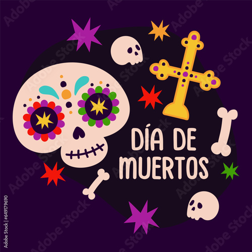 vector dead day sticer. dead day illustration.