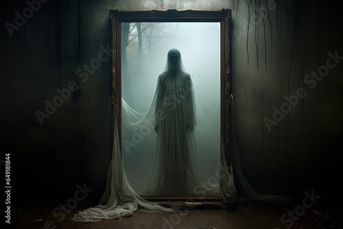 Spooky ghost in a frame