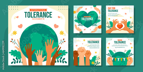 Day for Tolerance Social Media Post Flat Cartoon Hand Drawn Templates Background Illustration