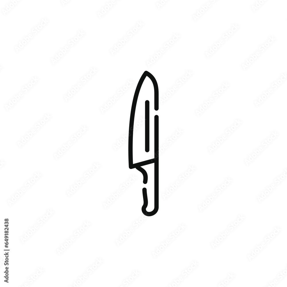 Kitchen knife line icon isolated on white background Kitchen knife line icon isolated on white background
