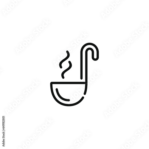 Ladle line icon isolated on white background