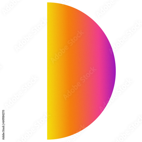 forme demi cercle dégradé et texture grain