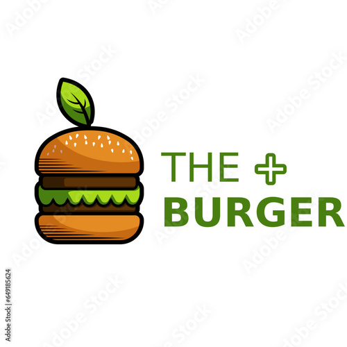 Healthy eco friendly vegetarian burger logo
