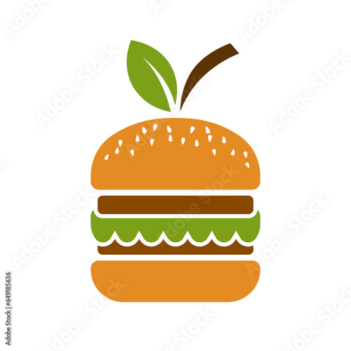 Healthy eco friendly vegetarian burger logo