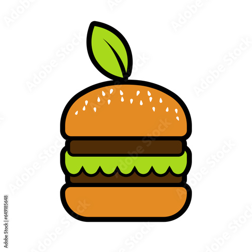 Healthy eco friendly vegetarian burger logo