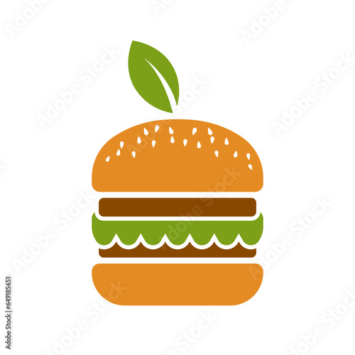 Healthy eco friendly vegetarian burger logo