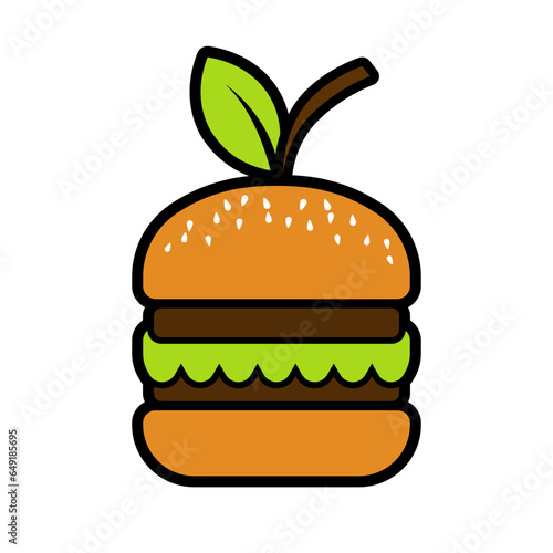 Healthy eco friendly vegetarian burger logo
