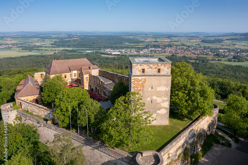 Germany, Bavaria, Schesslitz, Aerial view of Giechburg castle in summer photo