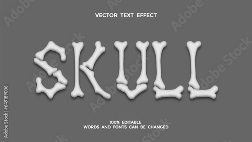 bone skull editable 3d text effect