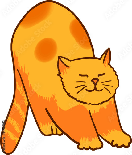 Illustration vector graphic of a cute yawning cat. fit for any design or product related to pet, animal, etc.