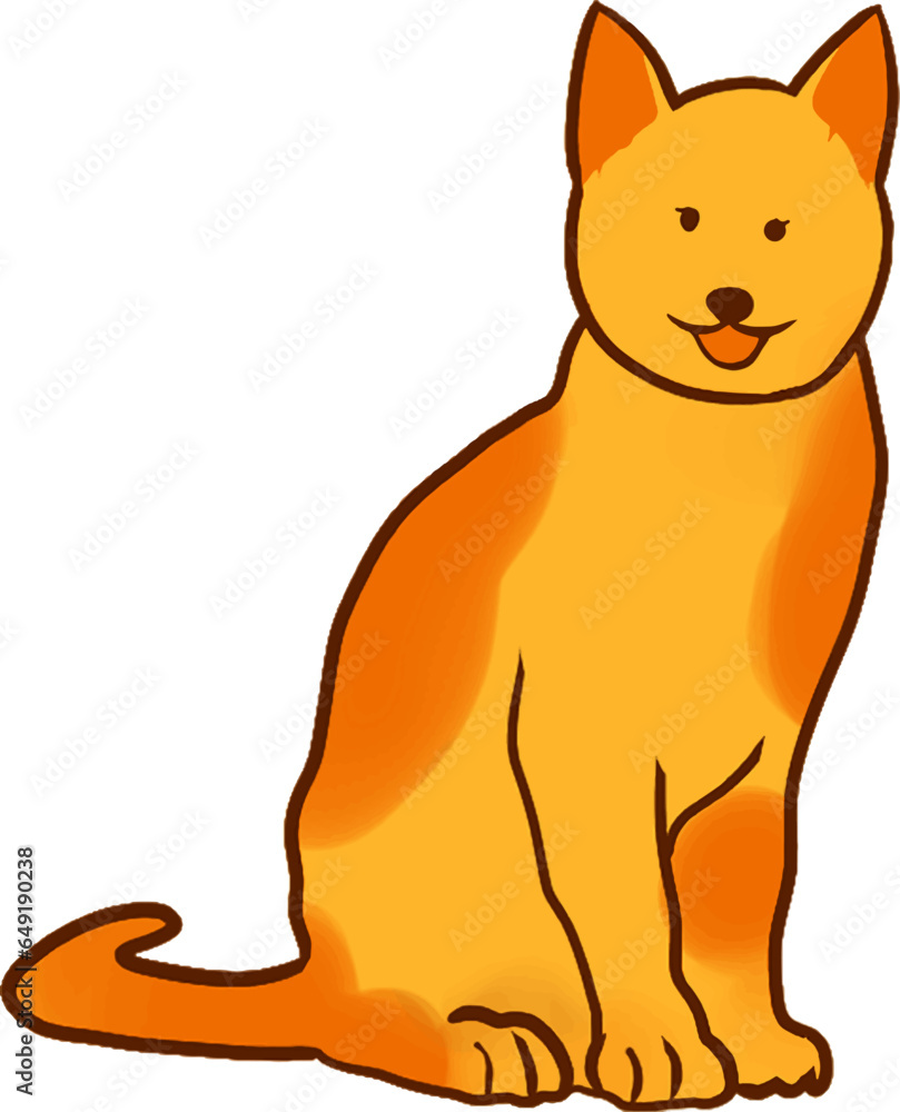 Illustration vector graphic of a cute sitting cat. fit for any design or product related to pet, animal, etc.