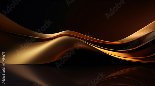 Merry Christmas and Happy New Year Abstract shiny color gold wave design element - Generative AI