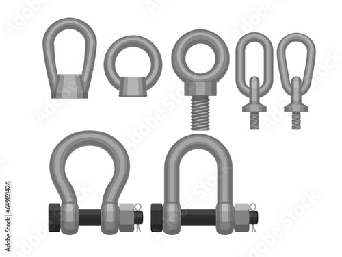 Set of lifting accessories on white background