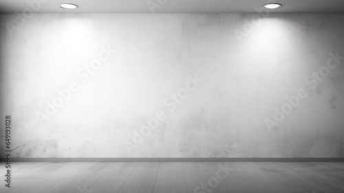 Empty light White wall with beautiful chiaroscuro - Generative AI