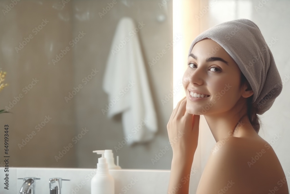 young lady with towel on head look at you young lady with towel on head look at you