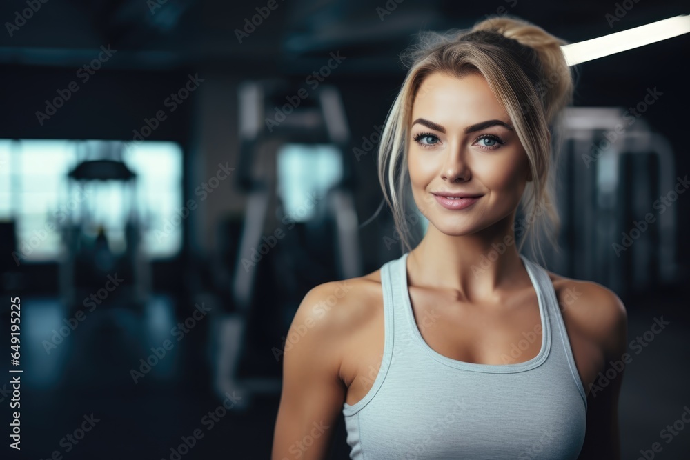 Blonde in the fitness room