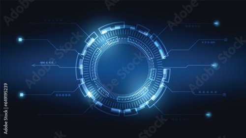 Hi tech circle digital HUD screen for modern graphic design. futuristic technology background concept