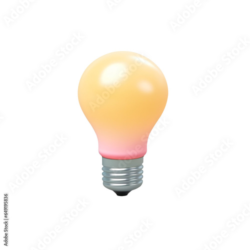 a single 3d icon of light bulb - Generative AI